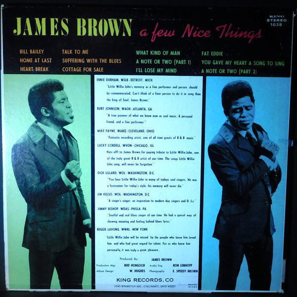 JAMES BROWN  THINKING ABOUT LITTLE WILLIE JOHN AND A FEW NICE THINGS