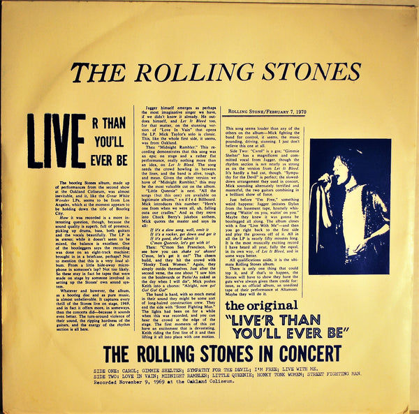 ROLLING STONES LIVER THAN YOU'LL EVER BE