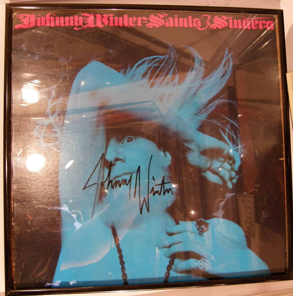 JOHNNY WINTER  SIGNED ALBUM COVER